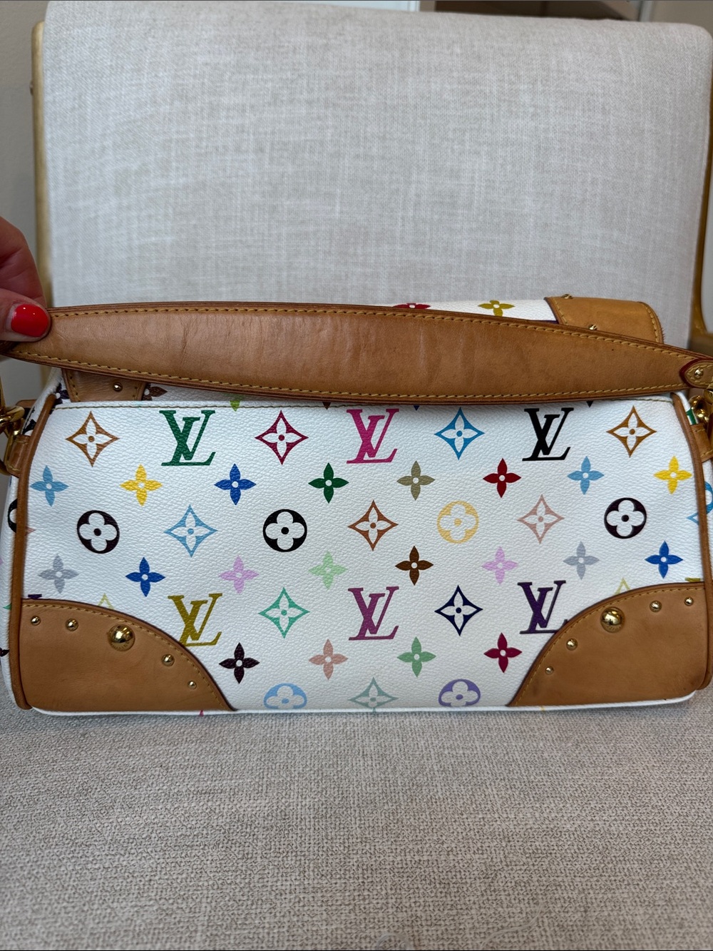 Louis Vuitton Monogram Murakami Multicolor Beverly MM White Authentic *rare* - Picture 7 of 17